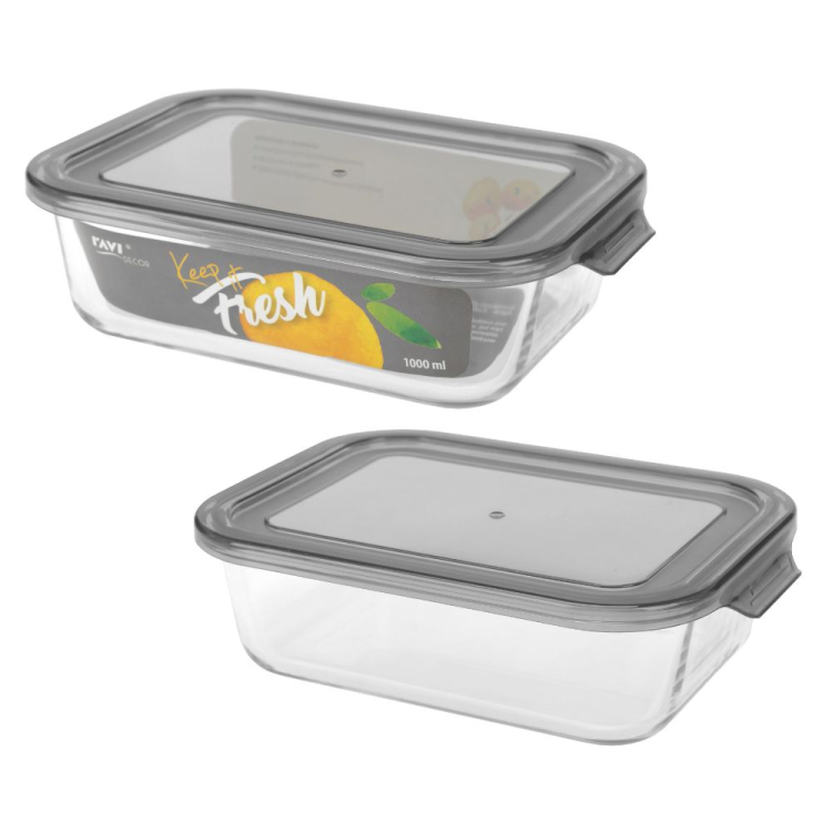 Pojemnik ze szkła żaroodpornego prostokątny KEEP IT FRESH 1000ml RAVI